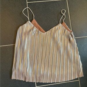 413enna Metallic Pleated Cami size S (goldish silverish) Anthropologie